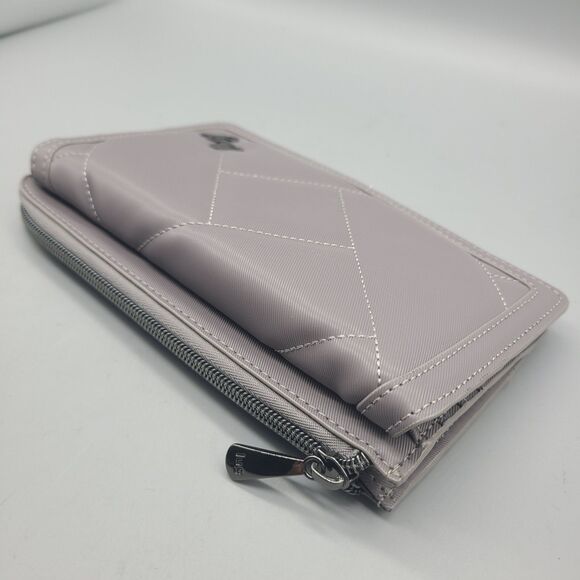 Lug Surrey Satin Luxe Vegan 7.75" x 4.25" x 1.75" RFID Wallet pebble color NWOT - Picture 4 of 8